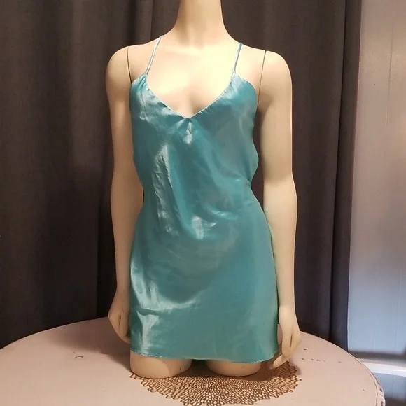 VINTAGE 2001 Victoria's Secret Slip Dress lingerie blue xsmall - Picture 6 of 11